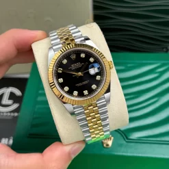 Rolex Datejust 126333-0006 41mm Black Dial Yellow Gold Steel Replica 1:1 – Top Quality Version