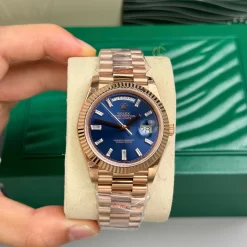 Rolex Day-Date 128235-0085 40mm Blue Dial Rose Gold Replica 1:1 – Top Quality Version