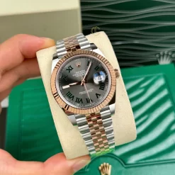 Đồng hồ Rolex Datejust Wimbledon M126331-0016 41mm Rose Gold Steel Replica 1:1 – Top Quality Version