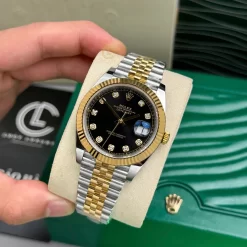 Rolex Datejust 126333-0006 41mm Black Dial Yellow Gold Steel Replica 1:1 – Top Quality Version
