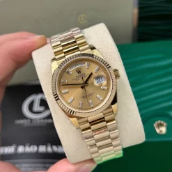 Đồng Hồ Rolex Day-Date 128238-0132 champagne Dial Yellow Gold Replica 1:1 – Top Quality Version