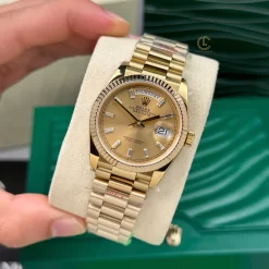 Đồng Hồ Rolex Day-Date 128238-0132 champagne Dial Yellow Gold Replica 1:1 – Top Quality Version