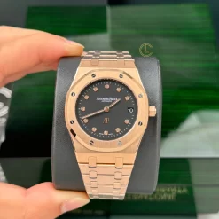 Đồng Hồ Audemars Piguet Royal Oak “Jumbo” Extra-Thin 15207OR.OO.1240OR.01 39mm Black Dial Rose Gold Replica 1:1 – Top Quality Version