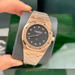 Đồng Hồ Audemars Piguet Royal Oak “Jumbo” Extra-Thin 15207OR.OO.1240OR.01 39mm Black Dial Rose Gold Replica 1:1 – Top Quality Version