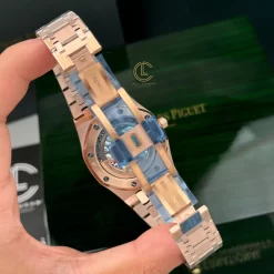 Đồng Hồ Audemars Piguet Royal Oak “Jumbo” Extra-Thin 15207OR.OO.1240OR.01 39mm Black Dial Rose Gold Replica 1:1 – Top Quality Version