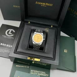 Đồng Hồ Audemars Piguet Royal Oak Jumbo Extra-Thin 15202BC.OO.1240BC.01 39mm Yellow Dial Replica 1:1 – Top Quality Version