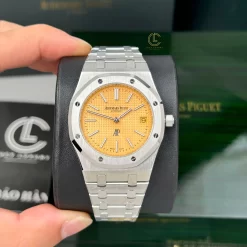 Đồng Hồ Audemars Piguet Royal Oak Jumbo Extra-Thin 15202BC.OO.1240BC.01 39mm Yellow Dial Replica 1:1 – Top Quality Version