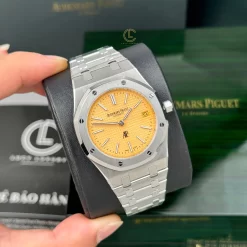 Đồng Hồ Audemars Piguet Royal Oak Jumbo Extra-Thin 15202BC.OO.1240BC.01 39mm Yellow Dial Replica 1:1 – Top Quality Version