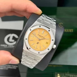 Đồng Hồ Audemars Piguet Royal Oak Jumbo Extra-Thin 15202BC.OO.1240BC.01 39mm Yellow Dial Replica 1:1 – Top Quality Version