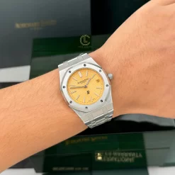 Đồng Hồ Audemars Piguet Royal Oak Jumbo Extra-Thin 15202BC.OO.1240BC.01 39mm Yellow Dial Replica 1:1 – Top Quality Version