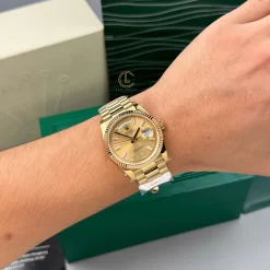 Đồng Hồ Rolex Day-Date 128238-0132 champagne Dial Yellow Gold Replica 1:1 – Top Quality Version
