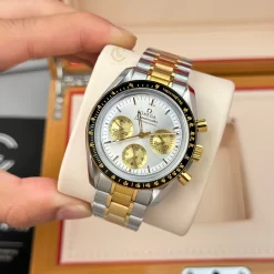 Đồng hồ Omega Speedmaster Moonwatch Professional 310.20.42.50.02.001 42mm White Dial Demi Yellow Gold Replica 1:1 – Top Quality Version
