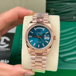 Đồng Hồ Rolex Everose Gold Day-Date 36mm 128235-0085 Rose Gold Replica 1:1 – Top Quality Version