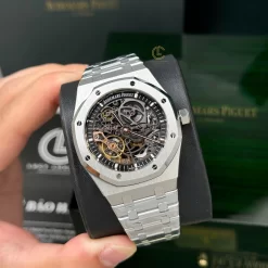 Đồng Hồ Audemars Piguet Royal Oak 15407ST.OO 41mm Skeleton Dial Steel Replica 1:1 – Top Quality Version