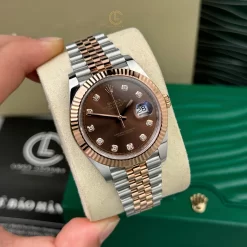 Đồng Hồ Rolex Datejust 126231 36mm Chocolate Dial Rose Gold Replica 1:1 – Top Quality Version