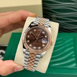 Đồng Hồ Rolex Datejust 126231 36mm Chocolate Dial Rose Gold Replica 1:1 – Top Quality Version