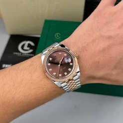 Đồng Hồ Rolex Datejust 126231 36mm Chocolate Dial Rose Gold Replica 1:1 – Top Quality Version