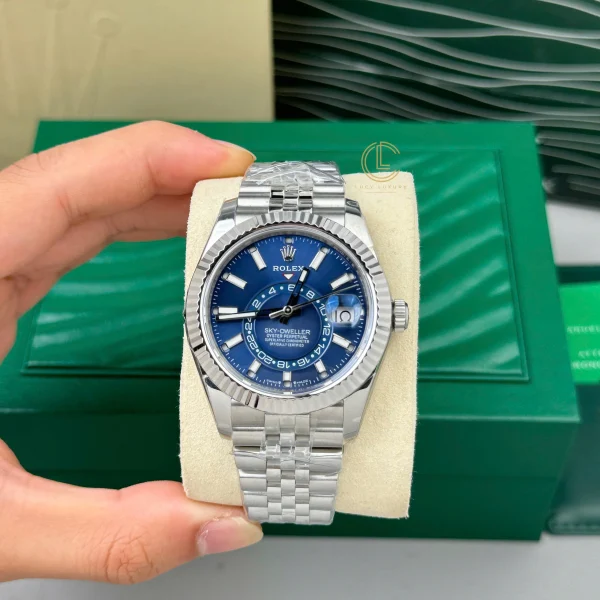 Đồng Hồ Rolex Sky-Dweller White Gold 336934-0006 42mm Blue Dial Replica 1:1 – Top Quality Version