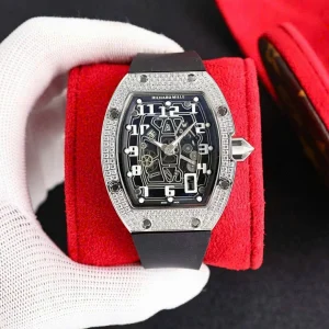 Richard Mille RM67-02 Black Silver Full Diamond CZ Replica 1:1 – Top Quality Version