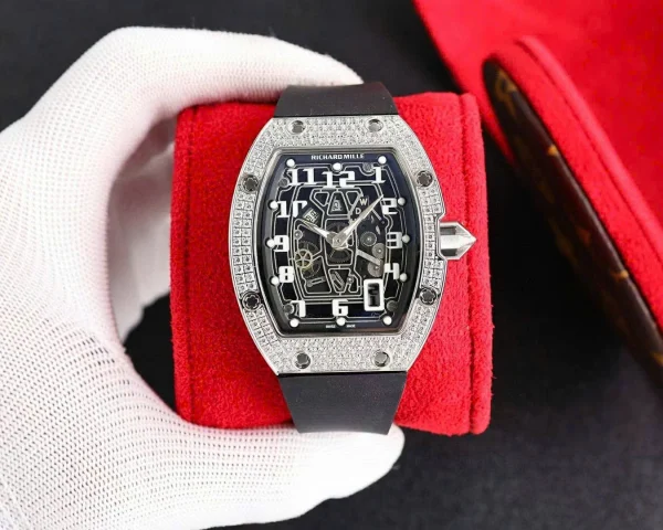 Richard Mille RM67-02 Black Silver Full Diamond CZ Replica 1:1 – Top Quality Version