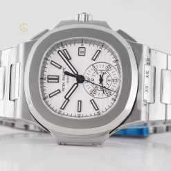 Đồng hồ Patek Philippe Nautilus Chronograph 5980/1A-019 40.5mm White Dial Replica 1:1 – Top Quality Version