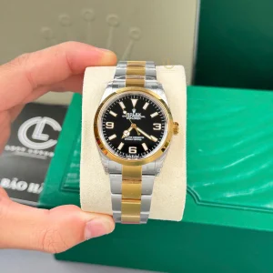 Rolex Explorer Two Tone Yellow Gold 124273 36mm Yellow Gold Black Dial Replica 1:1 – Top Quality Version