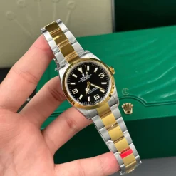 Rolex Explorer Two Tone Yellow Gold 124273 36mm Yellow Gold Black Dial Replica 1:1 – Top Quality Version
