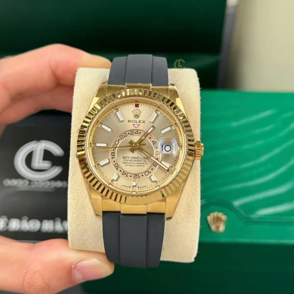 Đồng hồ Rolex Sky-Dweller Yellow Gold 336238-0001 42mm Replica 1:1 – Top Quality Version