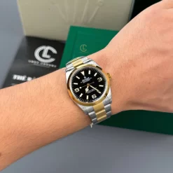 Rolex Explorer Two Tone Yellow Gold 124273 36mm Yellow Gold Black Dial Replica 1:1 – Top Quality Version