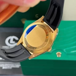 Đồng hồ Rolex Oyster Perpetual Sky-Dweller M326238-0009 42mm Black Oysterflex Yellow Gold Replica 1:1 – Top Quality Version