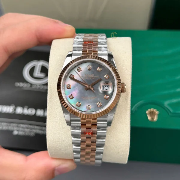 Đồng Hồ Rolex Datejust 126231 36mm MOP Dial Rose Gold Replica 1:1 – Top Quality Version