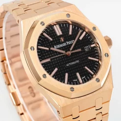 Đồng Hồ Audemars Piguet Royal Oak Selfwinding 15400OR 41mm Black Dial Rose Gold Replica 1:1 – Top Quality Version