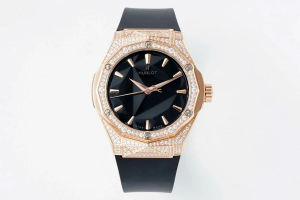 Đồng hồ Hublot Classic Fusion Orlinski King Gold Pavé 550.OS.1800.RX.1604.ORL19  40mm Black Dial Rose Gold Replica 1:1 – Top Quality Version