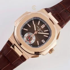 Đồng hồ Patek Philippe Nautilus 5980R-001 40.5mm Chronograph Rose Gold Replica 1:1 – Top Quality Version