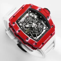 Richard Mille RM35-02 Rafael Nadal Red White Strap Carbon Replica 1:1 – Top Quality Version