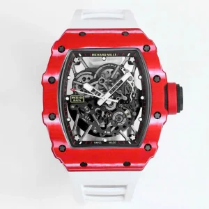 Richard Mille RM35-02 Rafael Nadal Red White Strap Carbon Replica 1:1 – Top Quality Version