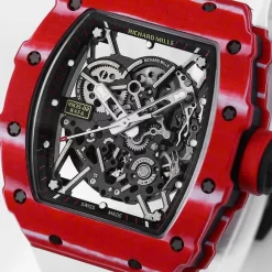 Richard Mille RM35-02 Rafael Nadal Red White Strap Carbon Replica 1:1 – Top Quality Version