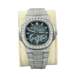 Patek Philippe Nautilus 5712/1A 40mm Custom Full Moissanite Baguette HongKong Replica 1:1 - Top Quality Version