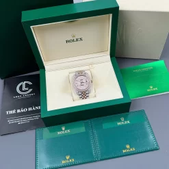 Rolex Datejust 41mm Full Moissanite Demi Rose Gold Replica 1:1 – Top Quality Version