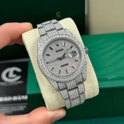 Rolex Datejust 41mm Insex Ruby Full Moissanite Replica 1:1 – Top Quality Version