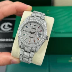Rolex Datejust 41mm Insex Ruby Full Moissanite Replica 1:1 – Top Quality Version