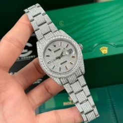 Rolex Datejust 41mm Insex Ruby Full Moissanite Replica 1:1 – Top Quality Version