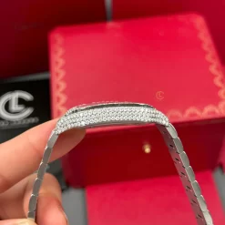 Cartier Santos 39.8mm Green Dial Full Moissanite Replica 1:1 – Top Quality Version