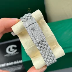 Rolex Datejust 41mm Benzel Ruby Tím Full Moissanite Replica 1:1 – Top Quality 1:1