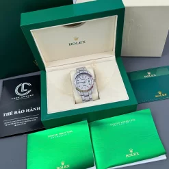 Rolex Datejust 41mm Benzel Ruby Cầu Vồng Full Moissanite Hongkong Replica 1:1 – Top Quality Version