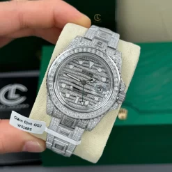 Rolex GMT – Master II 40mm Full Moissanite HongKong Replica 1:1 – Top Quality Version