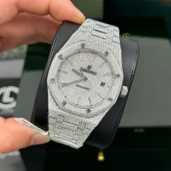 Audemars Piguet Royal Oak 15400ST 41mm Full Moissanite Hongkong Replica 1:1 – Top Quality Version