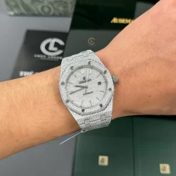 Audemars Piguet Royal Oak 15400ST 41mm Full Moissanite Hongkong Replica 1:1 – Top Quality Version