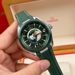 Omega Seamaster Aqua Terra Worldtimer 43mm Green Dial Replica 1:1 – Top Quality Version
