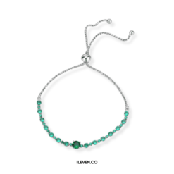 Tennis Bracelet GreenS IL6592 - Bespoke Silver